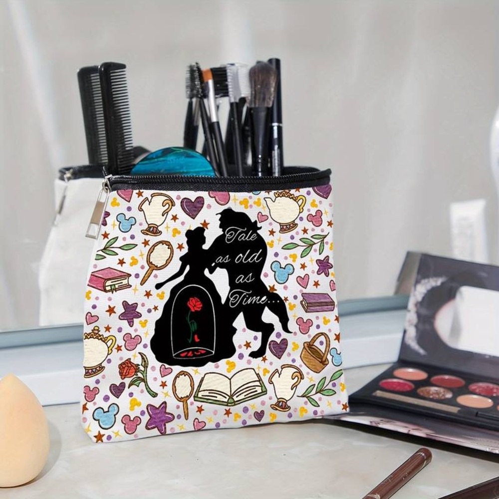 NEW IN PACKAGE BEAUTY AND THE BEAST MAKEUP POUCH BAG 9X7 INCHES